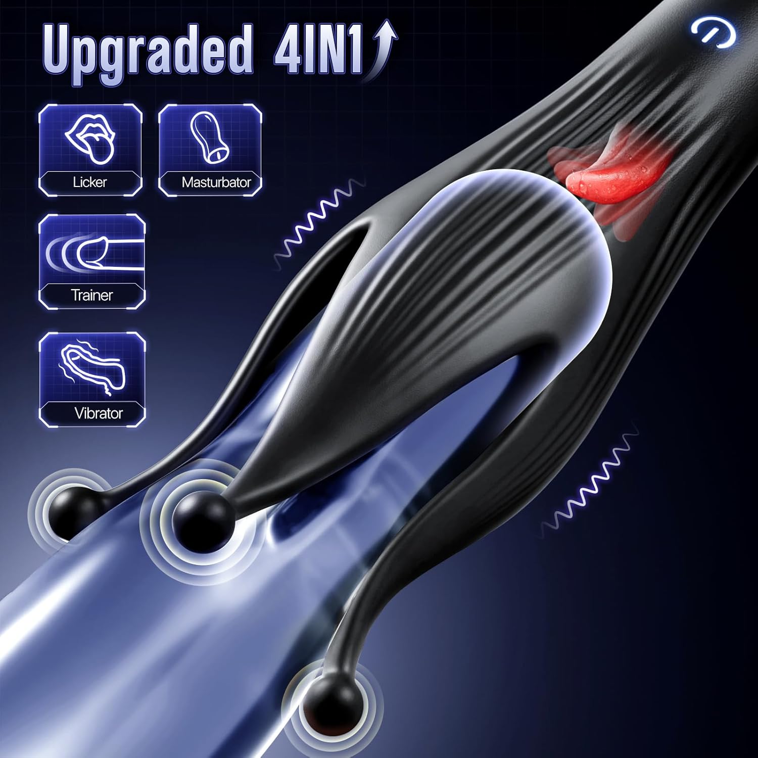 Male Sex Toy Penis Vibrator - Male Masturbator Sex Toys for Men Stroker with 10 Licking & Vibrating for Glans Nipple 360° Wrapped Stimulation, Tentacle Vibrator Adult Toy Mens Sex Toys - Image 2
