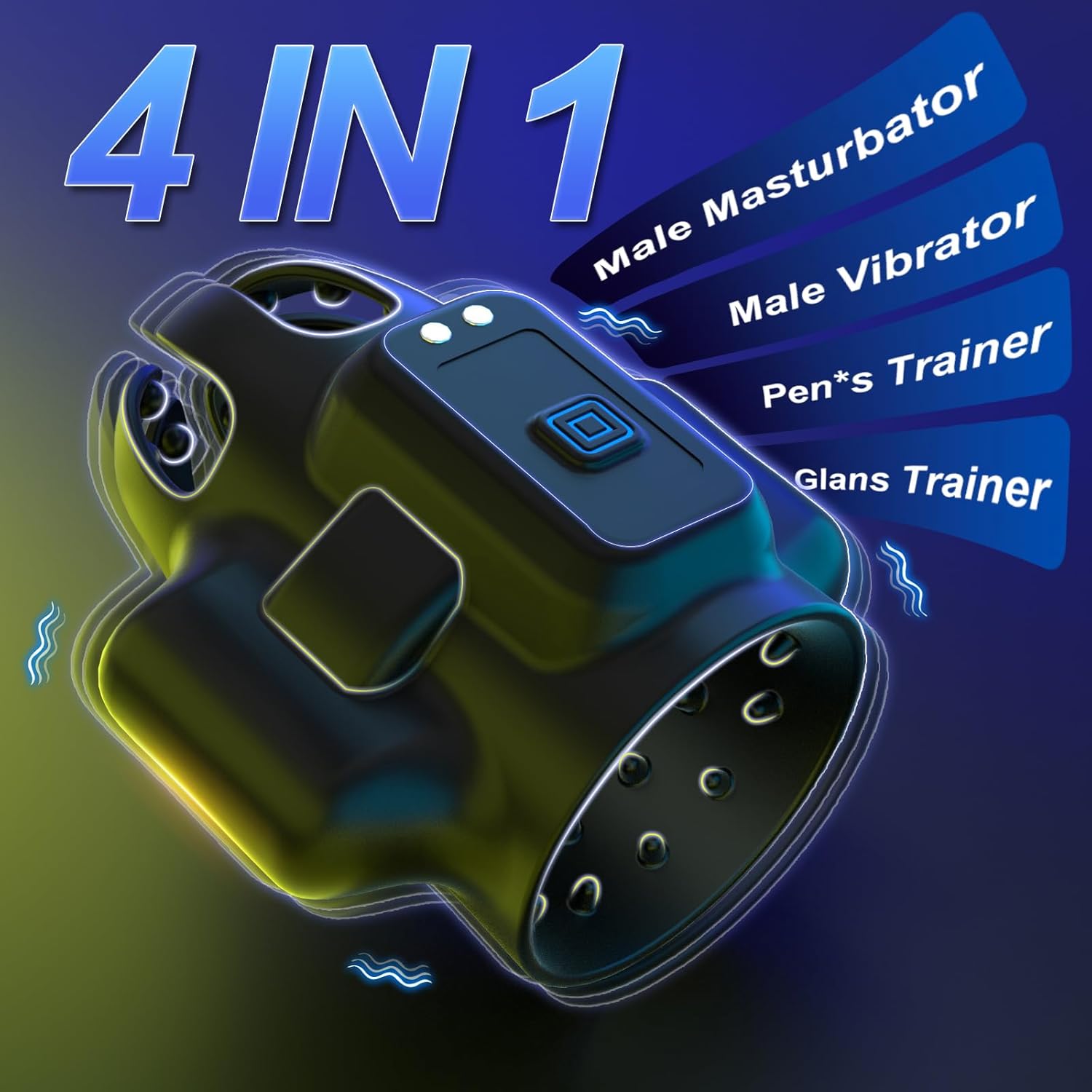 Male Sex Toys for Men - Male Masturbator Penis Vibrator Glans Stroker with 10 Vibrating & 3 Motors, Adult Toy with Massage Oils for Prolong Endurance Medium Size - Image 2