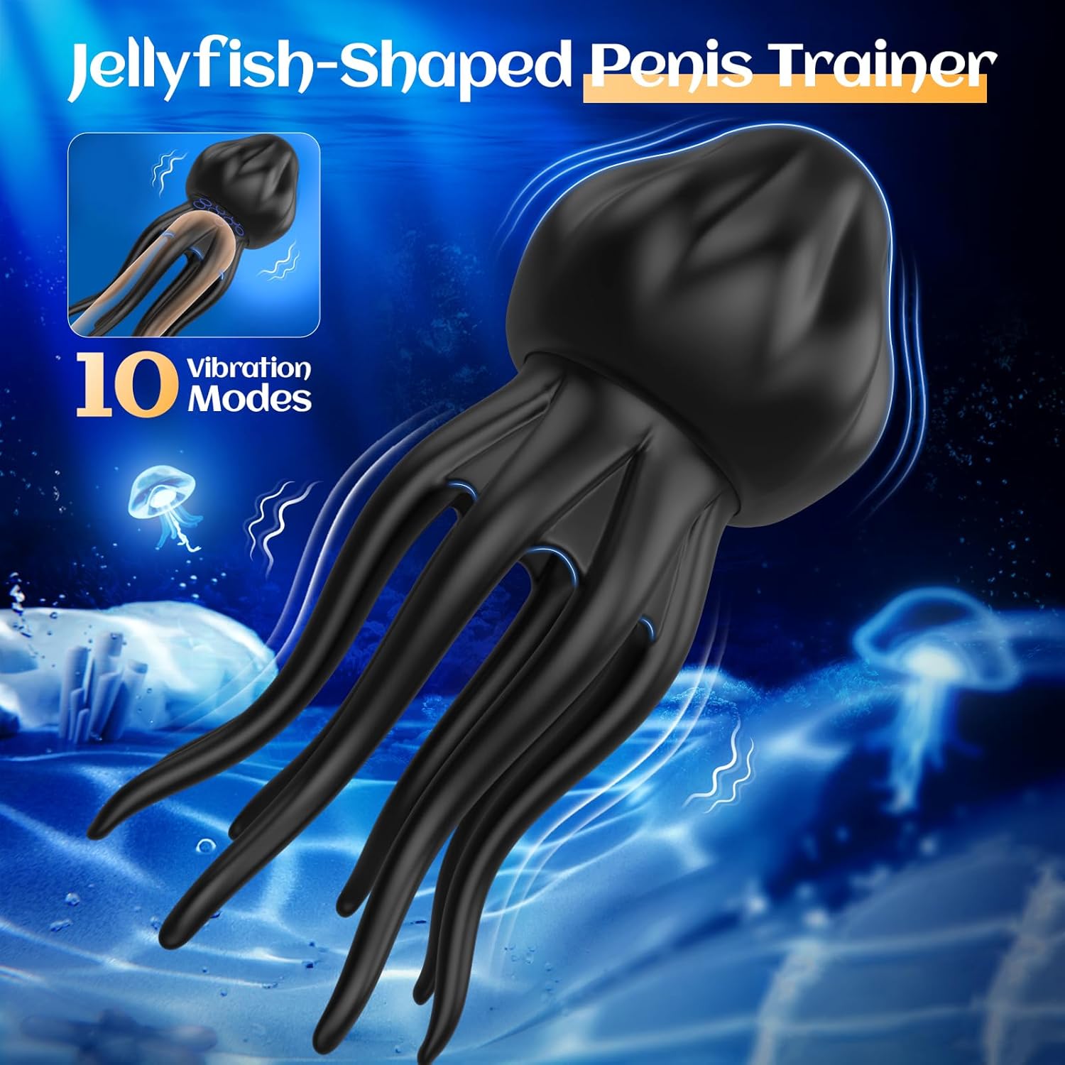 Sex Toys for Men Penis Vibrator - Upgraded Larger Male Masturbator Sex Toy with 10 Powerful Vibrating Modes for Penis Clit Nipple Stimulation, 8-Tentacle Full Wrapping Adult Mens Sex Toys - Image 2